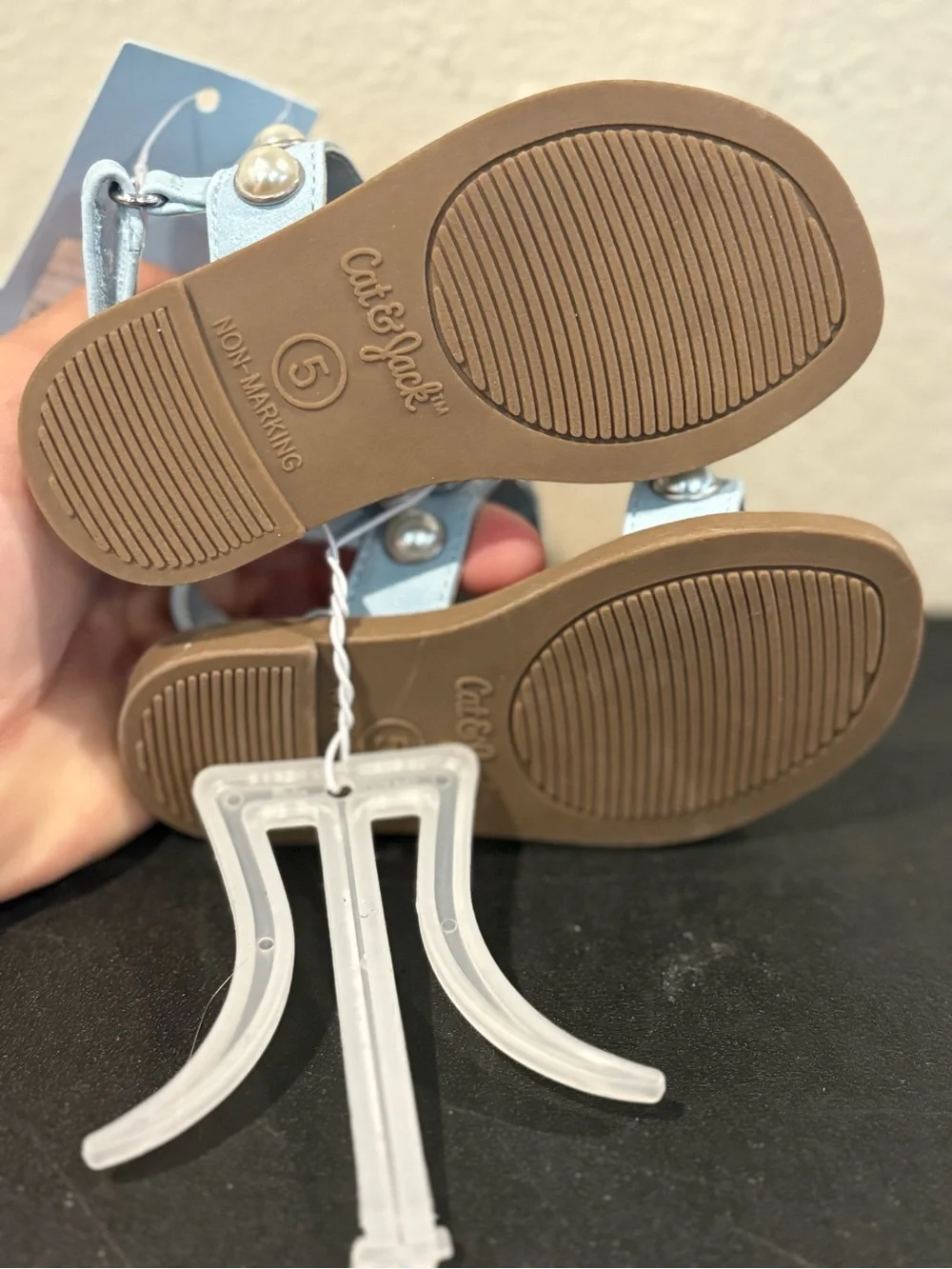 Selene Pearl Sandals - Cat & Jack™ White Open Toe, Hook and Loop Toddler Sz 5